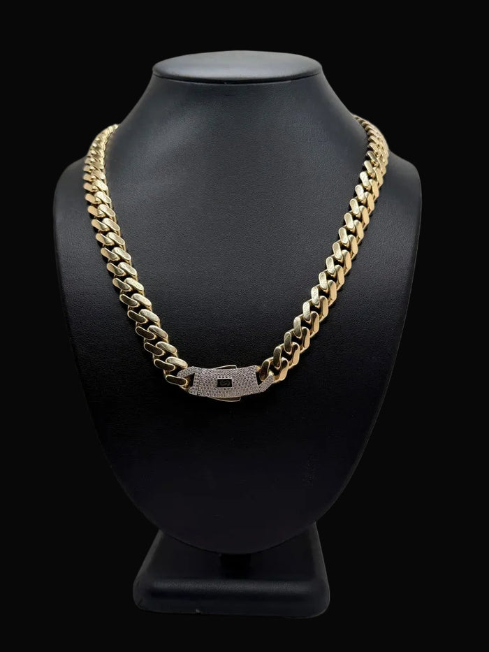 Monaco Chain Classic Pave Lock 14K41.1 g