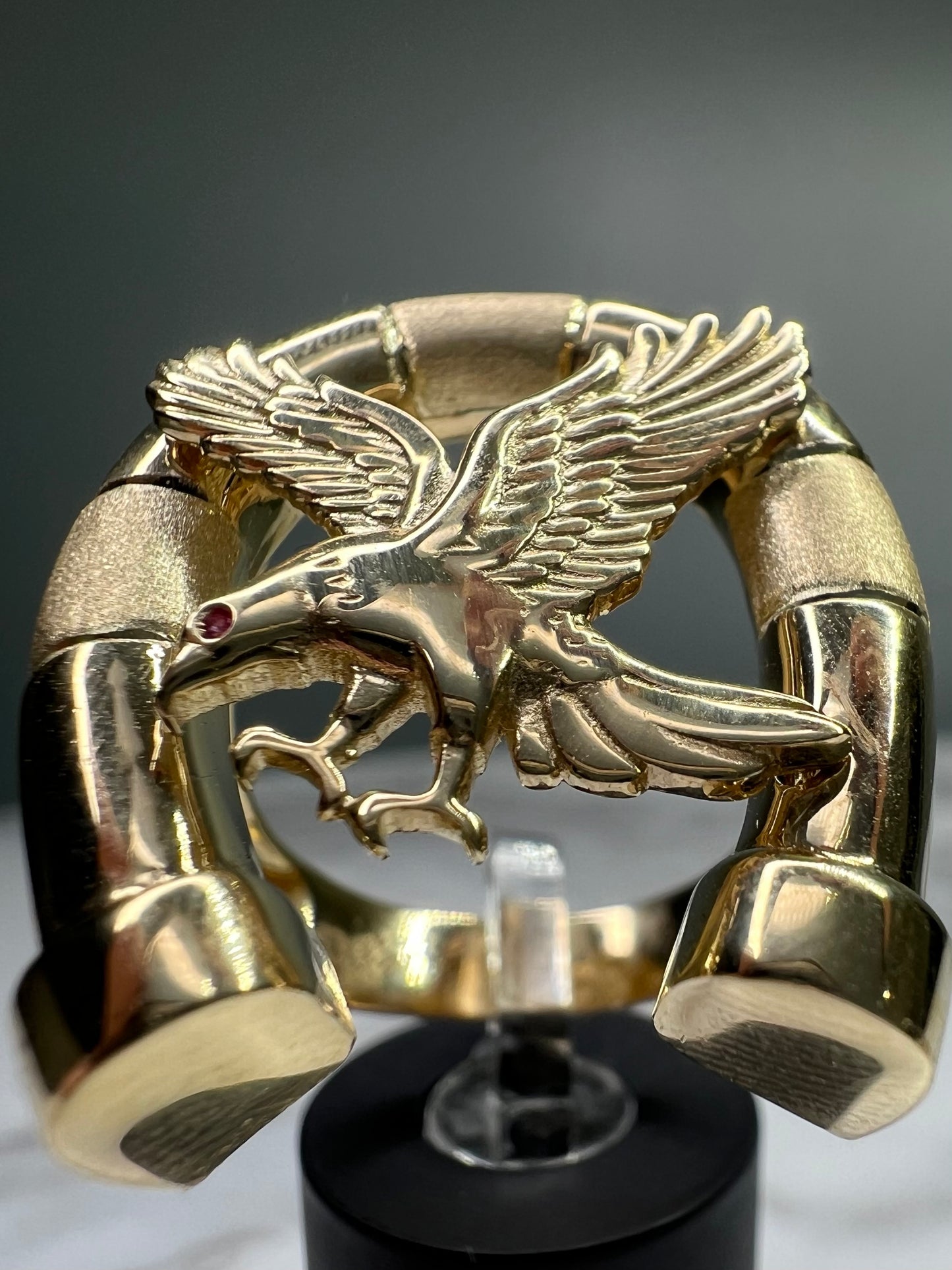 Eagle and Horseshoe Ring 14K