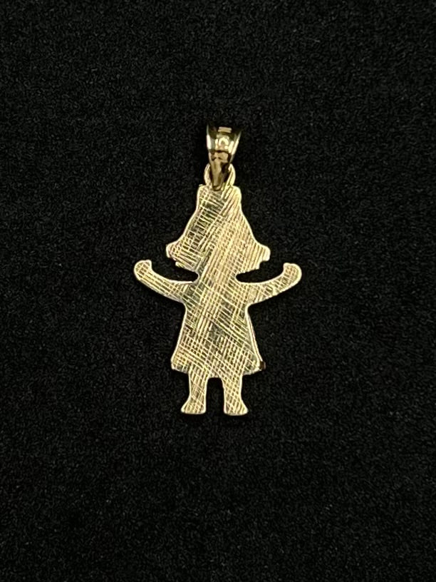14K Girl Pendant 1.1g
