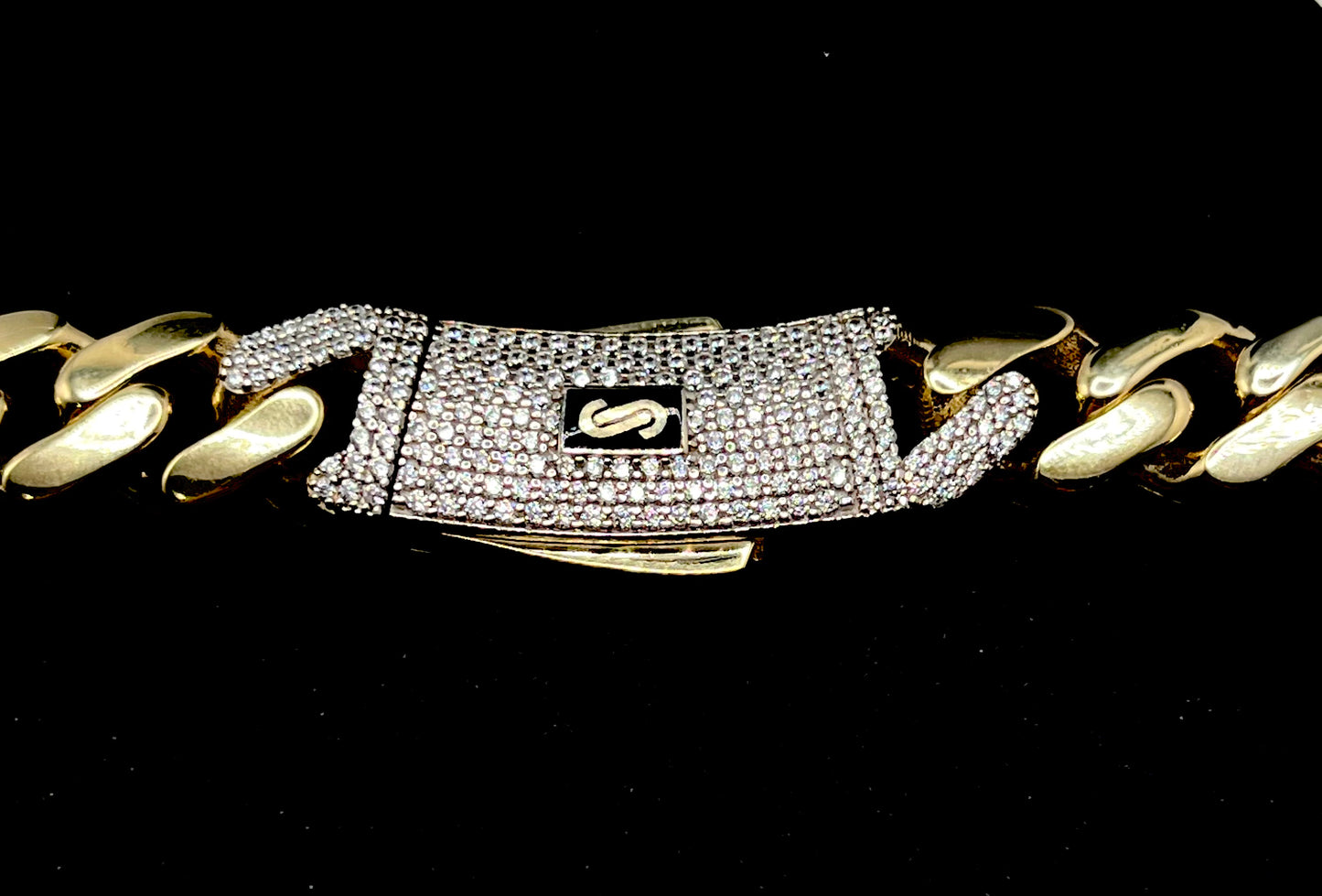 Monaco Chain Classic Pavé Lock 10K 31.4 g