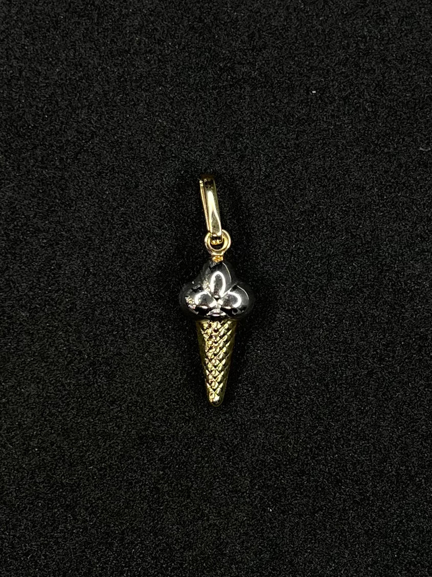 14K Ice Cream Cone Pendant