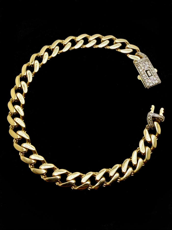 Monaco Bracelet Classic Pavé Lock 10K 6.4 g