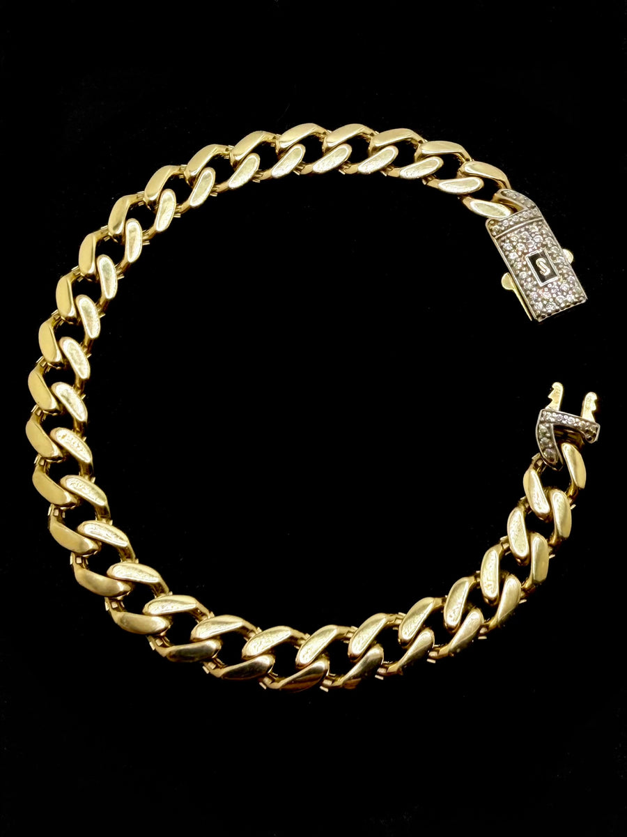 Monaco Bracelet Classic Pavé Lock 10K 6.4 g