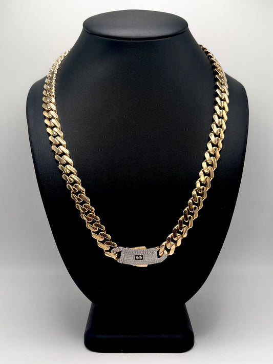 Monaco Chain Classic Pavé Lock 10K  37 g
