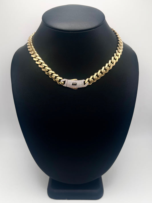 Monaco Chain Classic Pavé Lock 10K  20 g