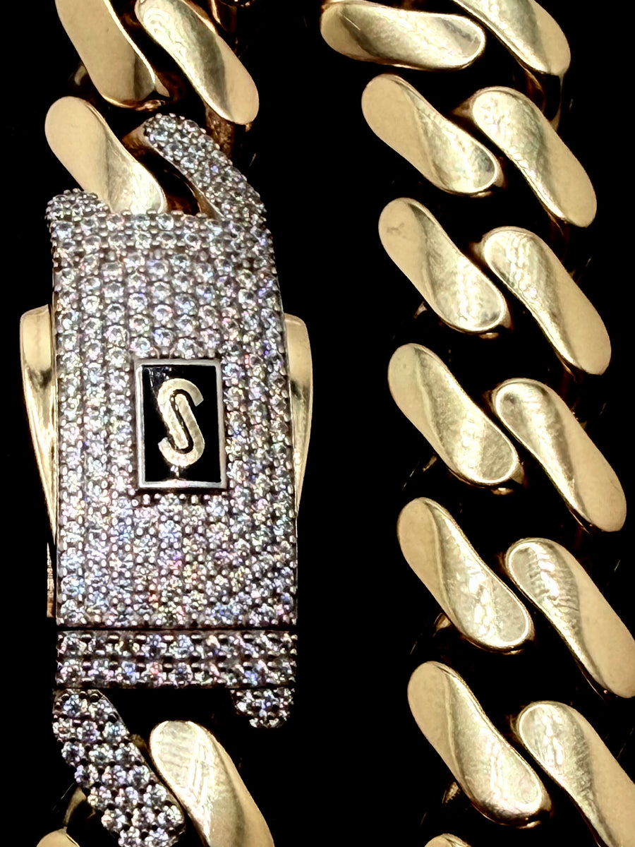 Monaco Bracelet Classic Pavé Lock 10K 18.8 g