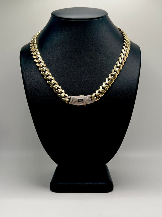 Monaco Chain Classic Pavé Lock 10K  31.4 g