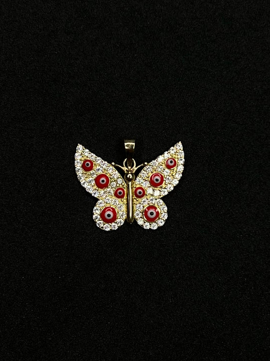 Dije de Mariposa con Ojo Turco 10k 1.7 g