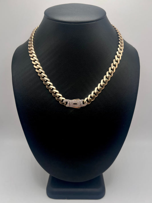 Monaco Chain Classic Pavé Lock 14K 22.5 g
