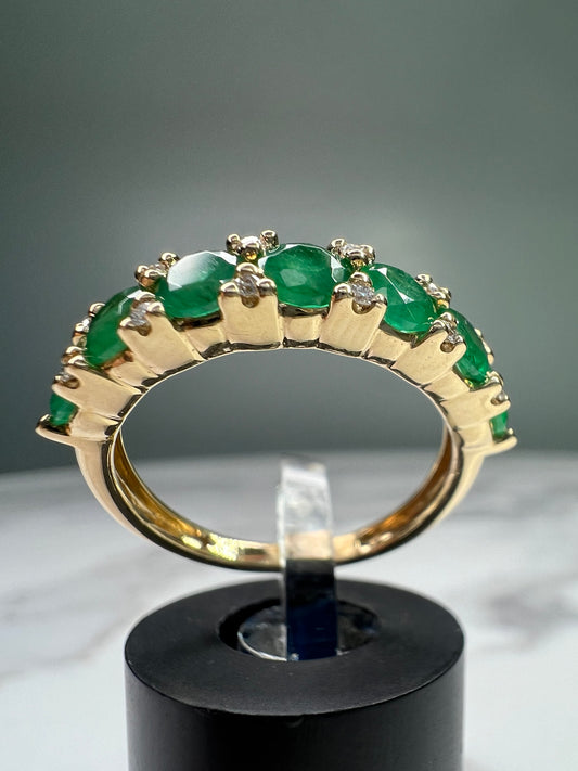 Anillo de Mujer de Esmeralda  14K