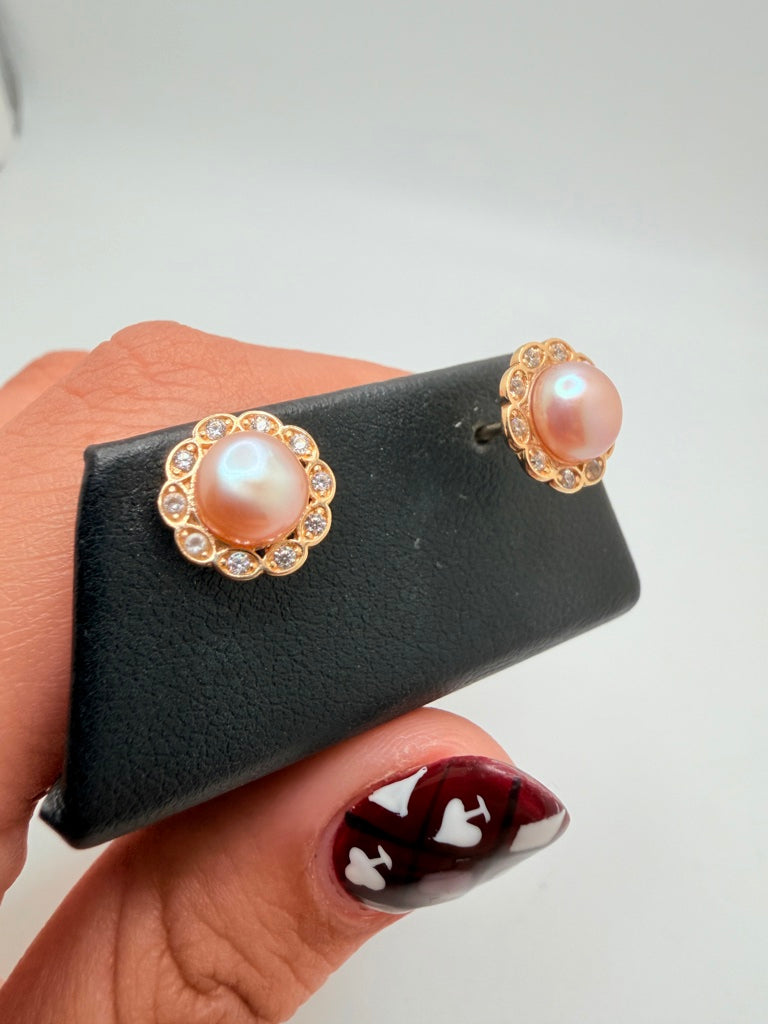 Aretes 14K Zirconia Weight 2.2 g