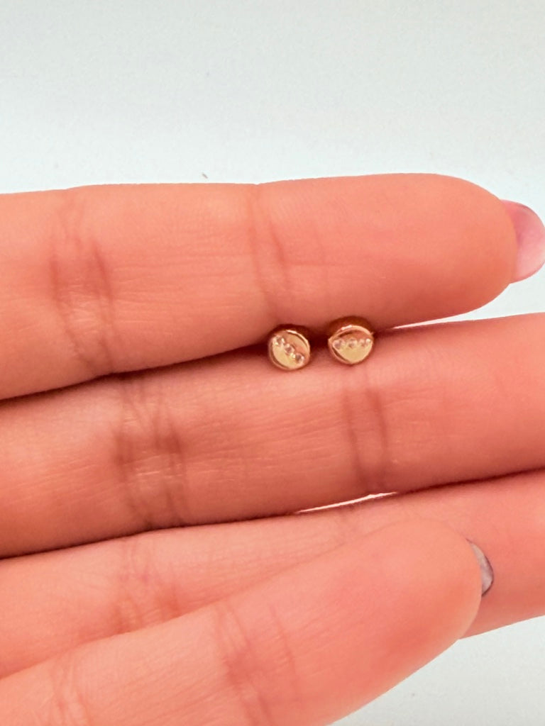 Aretes 14K Zirconia Weight 0.3 g