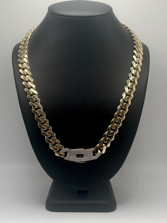 Monaco Chain Classic Pavé Lock 10K  50 g