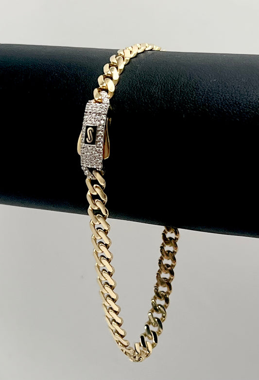 Monaco Bracelet Classic Pavé Lock 10K 4.9 g