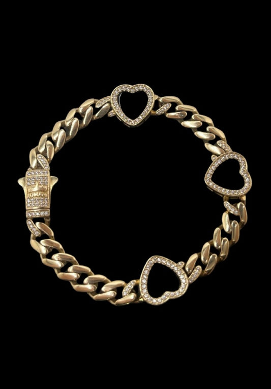 Monaco Bracelet Classic Pavé Lock 14K  15.3 g
