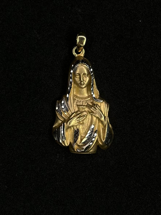 Virgin Mary Pendant 14K