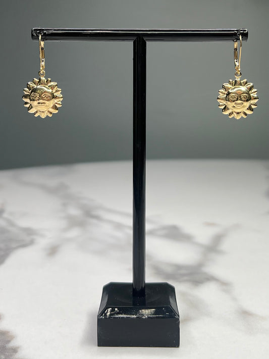14K Sun Earrings